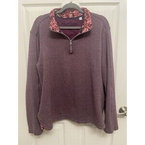 Robert Graham Men’s XL Quarter Zip Pullover Sweater Purple
